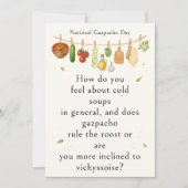 funny vegetables National Gazpacho Day サンキューカード (正面)