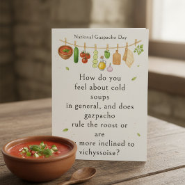 funny vegetables National Gazpacho Day サンキューカード