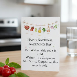 funny vegetables National Gazpacho Day サンキューカード