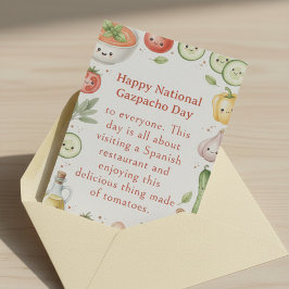 funny vegetables National Gazpacho Day サンキューカード
