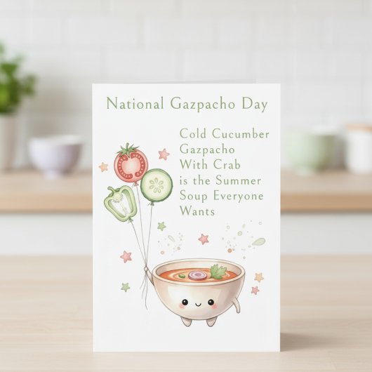 funny vegetables National Gazpacho Day サンキューカード