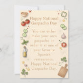 funny vegetables National Gazpacho Day サンキューカード (正面)