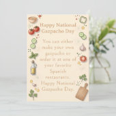 funny vegetables National Gazpacho Day サンキューカード (スタンド正面)