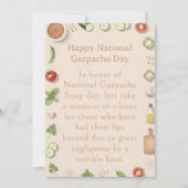 funny vegetables National Gazpacho Day サンキューカード (正面)