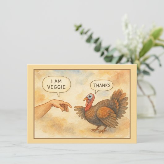 Funny Vegetarian Thanksgiving  カード (スタンド正面)