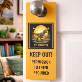 Funny Velociraptor ドアノブサイン