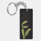 Funny Venus Flytrap with Warning Message キーホルダー (正面左)