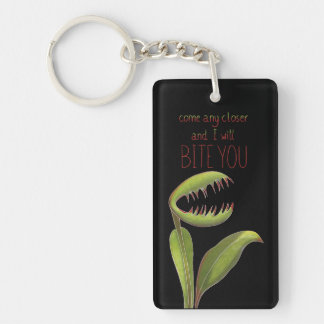 Funny Venus Flytrap with Warning Message キーホルダー