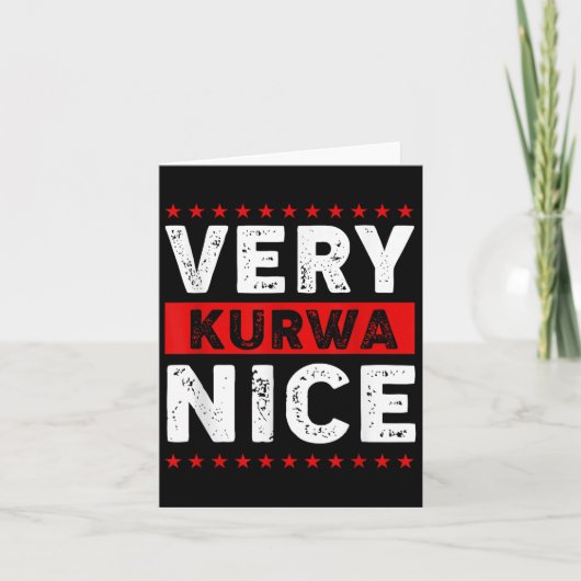 Funny Very Kurwa Nice Lish English Sarcasm Quote M カード (正面)