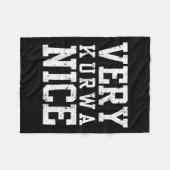 Funny Very Kurwa Nice Lish English Sarcasm Quote M フリースブランケット (正面(横))