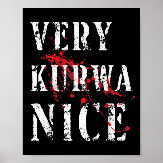 Funny Very Kurwa Nice Lish English Sarcasm Quote M ポスター (正面)