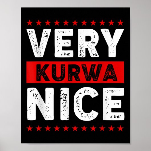 Funny Very Kurwa Nice Lish English Sarcasm Quote M ポスター (正面)