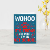 Funny Vet Tech School Friday Vet Tech Student  カード (黄色い花)
