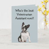 Funny Veterinarian Asst Thank You  Boston Terrier カード (黄色い花)