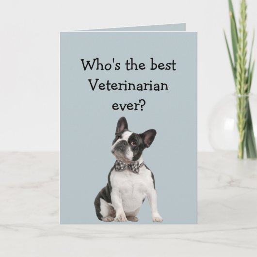 Funny Veterinarian Thank You Wishes Boston Terrier カード (正面)