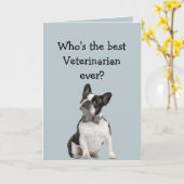 Funny Veterinarian Thank You Wishes Boston Terrier カード (黄色い花)