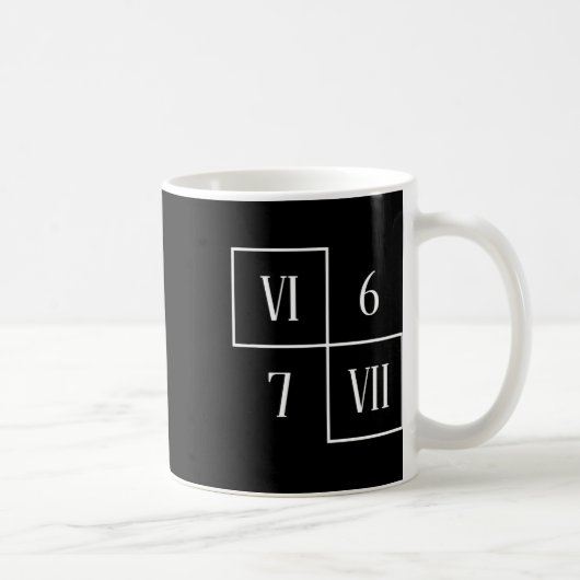 Funny Vi Vii 6 7 Meme Roman Numerals Math Six Seve コーヒーマグカップ (右)