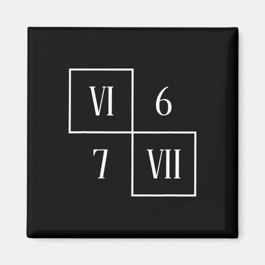 Funny Vi Vii 6 7 Meme Roman Numerals Math Six Seve マグネット (正面)