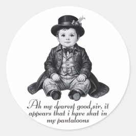 Funny Victorian Baby Boy Print | Humorous Nursery  ラウンドシール