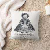 Funny Victorian Baby Girl Print Humorous Nursery クッション (ブランケット)