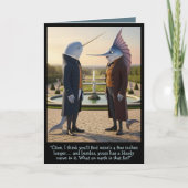Funny Victorian card anthropomorphic Narwhal theme カード (正面)
