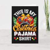 Funny Video Game Controller Christmas Santa Hat Ga カード (正面)