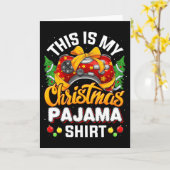 Funny Video Game Controller Christmas Santa Hat Ga カード (黄色い花)