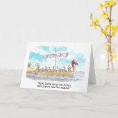 Funny Viking Birthday Card カード (黄色い花)