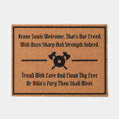 Funny Viking Medieval Humor Rustic Minimalist ドアマット (正面)