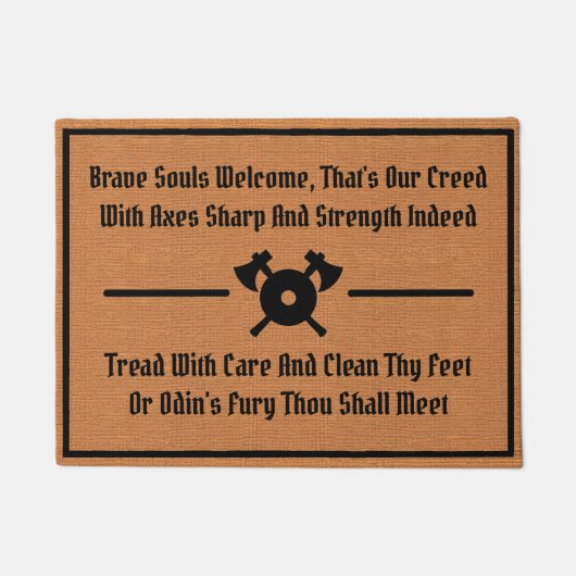 Funny Viking Medieval Humor Rustic Minimalist ドアマット (正面)
