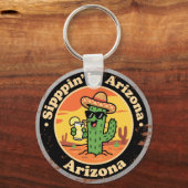 Funny Vintage Arizona Sippin Cactus キーホルダー (裏面)