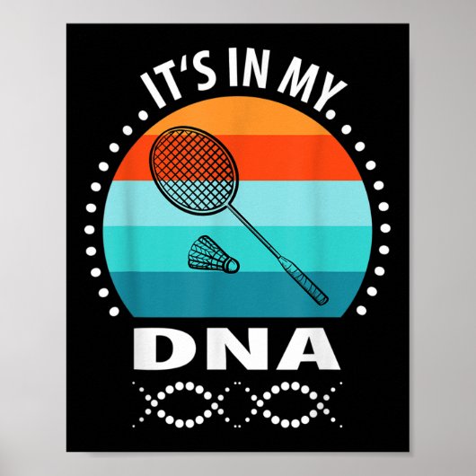 Funny Vintage Badminton Shuttle Badminton Player S ポスター (正面)