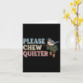 Funny Vintage Bird Nature Bird Watchers カード (黄色い花)