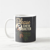 Funny Vintage Bird Nature Illustration Please Chew コーヒーマグカップ (左)