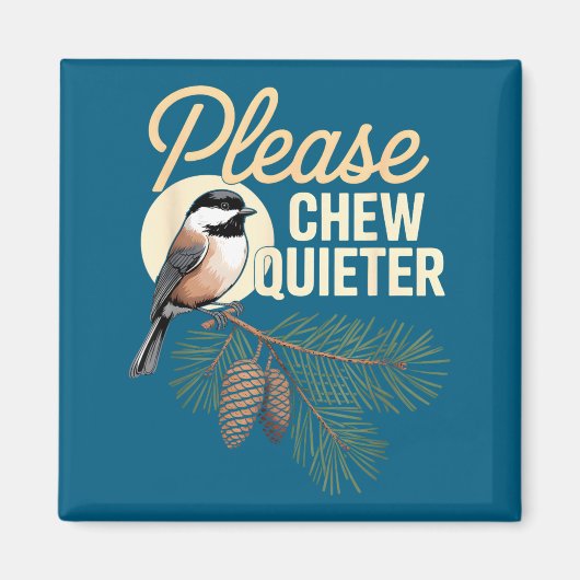 Funny Vintage Bird Nature Illustration Please Chew マグネット (正面)