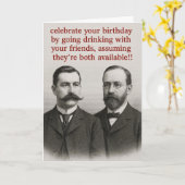 Funny vintage birthday card  カード (黄色い花)