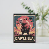 Funny Vintage Capybara Lover Giant Rodent ポストカード (スタンド正面)