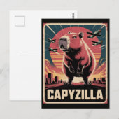 Funny Vintage Capybara Lover Giant Rodent ポストカード (正面/裏面)