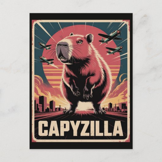 Funny Vintage Capybara Lover Giant Rodent ポストカード (正面)