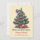 Funny Vintage Cat Christmas Card  シーズンカード (正面)
