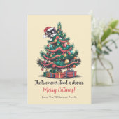 Funny Vintage Cat Christmas Card  シーズンカード (スタンド正面)