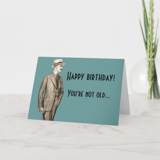Funny Vintage Happy Birthday カード (正面)