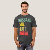 Funny Vintage  Husband Dad Pilot Legend Retro Tシャツ (正面フル)