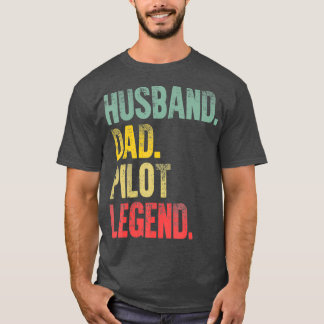 Funny Vintage  Husband Dad Pilot Legend Retro Tシャツ