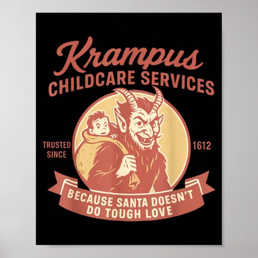Funny Vintage Krampus Child Transrt Services Merry ポスター (正面)