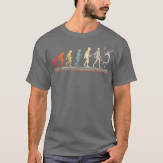 Funny Vintage Retro Style Evolution Badminton  Tシャツ