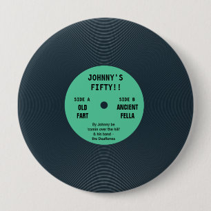 Funny Vintage Retro Vinyl Record Birthday Badge 缶バッジ