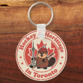 Funny Vintage Toronto Beaver Hockey Retro キーホルダー (正面)