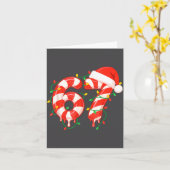 Funny Viral Christmas 67 Candy Canes Meme Santa Ho カード (黄色い花)