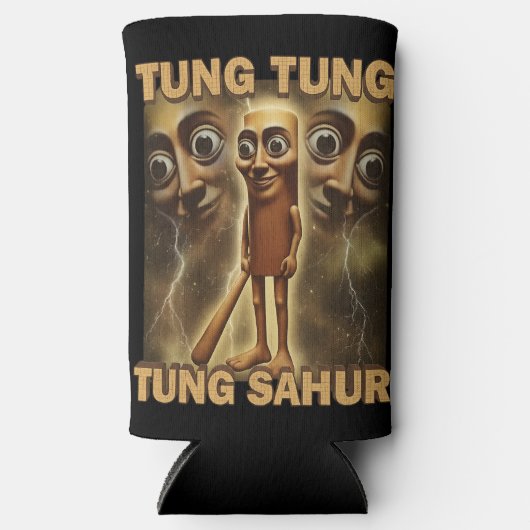 Funny Viral-Style Cartoon | Meme Aesthetic Art スリム缶クーラー (正面)